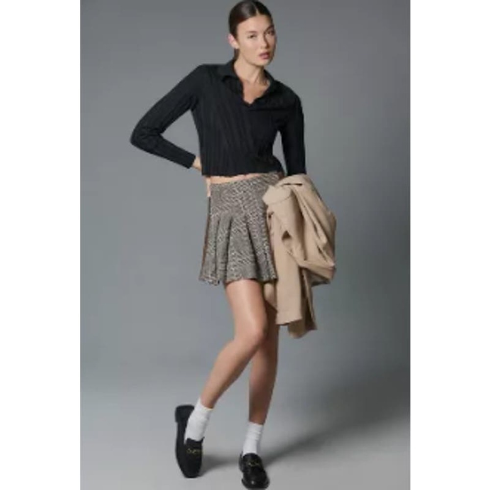 MAEVE X ANTHROPOLOGIE Ribbed V-Neck Polo Sweater Size Medium casual comfort